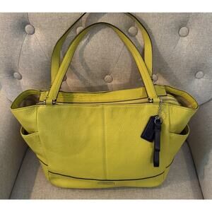 COACH Carrie Tote Bag All Leather Yellow